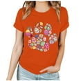 thumbnail image 1 of EGNMCR Chemises de Pâques pour Femmes Chemises Imprimé de Pâques Manches Courtes Col Rond T-Shirts pour Femmes, 1 of 3