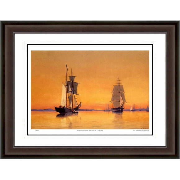 William Bradford "Ships in Boston Harbor at Twilight" Print - Limited Edition