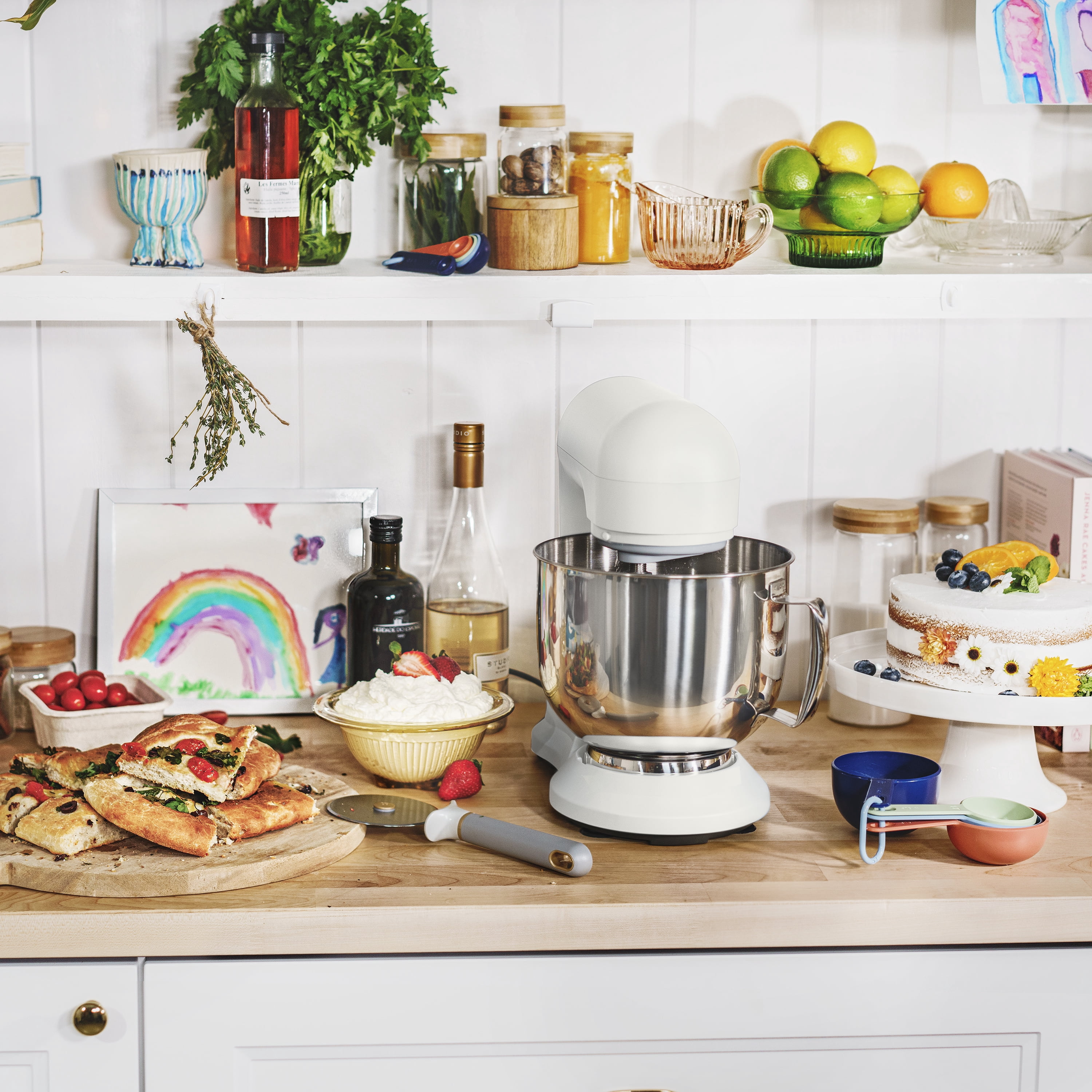 Beautiful 5.3 Qt Stand Mixer, Lightweight & Powerful with Tilt-Head, Wildflower White Icing by Drew Barrymore