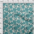thumbnail image 2 of oneOone Cotton Poplin Turquoise Blue Fabric Stripe & Floral Artistic Sewing Fabric By The Yard Printed Diy Clothing Sewing Supplies 42 Inch Wide, 2 of 4