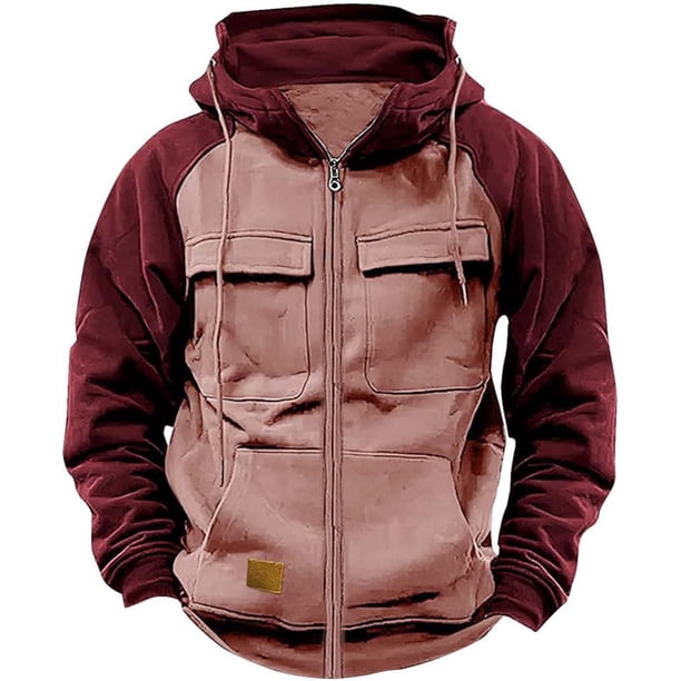 WILLBEST Sudadera con Capucha De Manga Larga para Hombre, De Otoño, Informal, Moderna, con Cremallera para Exteriores Grande
