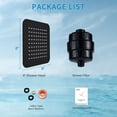 thumbnail image 6 of VXV 8" Filtered Rainfall Shower Head, 20 Stages Shower Filter, High Pressure Filtered Shower Head for Hard Water, Powerful Shower Head with Filters, Matte Black, 6 of 6