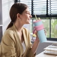 thumbnail image 5 of Stainless Steel Insulated Tumbler, Large Capacity Travel Mug with Straw and Lanyard, Double Wall Vacuum Cooler Cup for Car and Outdoor Use, 5 of 5