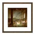 thumbnail image 1 of Robert Hermit Praying Ruins Roman Temple Painting 8X8 Inch Square Wooden Framed Wall Art Print Picture with Mount, 1 of 4