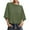 #2 Army Green, variant on Women Sweaters 3/4 Sleeve Striped Printed Oversized Sweaters Casual Crewneck Lightweight Knit Tops Size XL