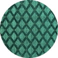 thumbnail image 1 of Ahgly Company Indoor Round Abstract Turquoise Blue Modern Area Rugs, 8' Round, 1 of 4