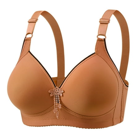 Lovzfmll Women s Bras Full Coverage Soild Color Adjustable No-Underwire Lightweight Thin Everyday Comfortable Breathable Back Snap Bra Underwear