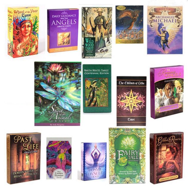 Baraja de cartas de Tarot con guía, juego de cartas de oráculo para principiantes, juego de mesa, 6