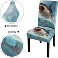 thumbnail image 5 of Dining Room Chair Slip Covers 4 Pack Shark Stretch Dining Chair Cover Washable Spandex Kitchen Parsons Chair Slipcovers, 5 of 5