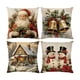 thumbnail image 2 of Juego de 4 fundas de almohada navideñas | Fundas de almohada con estampado navideño de Papá Noel | Fundas de cojín decorativas de poliéster de 45 x 45 cm para sofá cama y salón, 2 of 5