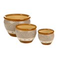 thumbnail image 1 of Accent Plus Earth-Tone Ceramic Diamond Pattern Planter Set, 1 of 2
