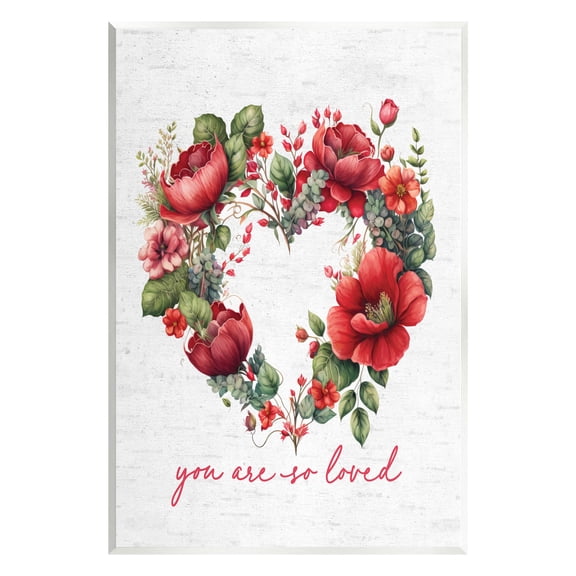 Stupell Industries Valentine's Heart Shaped Wreath Botanical & Floral Painting Unframed Art Print Wall Art, 10 x 15