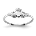 thumbnail image 3 of Sterling Silver Rhodium-plated Claddagh Ring Size 8, 3 of 6