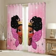 thumbnail image 2 of jejeloiu Kawaii Girly Princess Curtains Pack of 2 (42x84 Each),Fairy Tale Theme Curtains Blackout,Chic Glass Wings Bedroom Curtains For Kids,Breathable Home Decor, 2 of 6