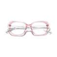 thumbnail image 3 of Transparent Pink Reading Glasses 1.50 for Women Blue Light Blocking Square Readers +1.50 HD, 3 of 8