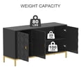 thumbnail image 4 of Boyel Living 3-Door Sideboard Buffet Cabinet, Accent Storage Cabinet with Adjustable Shelves, Credenzas Buffet Cabinet for Entryway Living Room, Black, 4 of 8