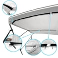 thumbnail image 5 of SavvyCraft™ 4 Bow Bimini Top Replacement Canvas 10ft L, 79"-84"W White Color with Zippered Pockets, 5 of 7