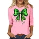 thumbnail image 2 of Xuyuer St. Patrick's Day Womens 3/4 Sleeve Crew Neck Spring T-Shirts Merry and Bright Casual Pullover Graphic Tee Tops Cute Tunic Tops Basic Tees Blouses Business Work Tee Top, 2 of 5