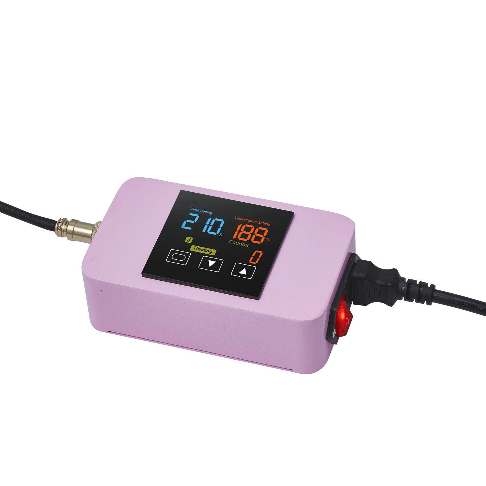 Mini Hat Heat Press Machine with 5.9x3.15 Inch Curved Plate Integrated Control Panel Safety Base Glove Auto Shut Off Purple