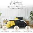 thumbnail image 2 of Southshore Fine Living, Inc. Reversible 5-Piece King/California King Comforter Set, Microfiber with Down Alternative, Acrylic Throw Blanket, 2 Pillow Shams, Throw Pillow Cover, Black/White Plaid, 2 of 8