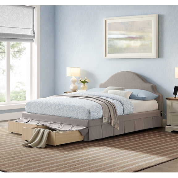 Studio Living Christine Upholstered Storage 39.8" Gray Bed Frame, Queen