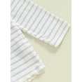 thumbnail image 6 of Musuos Kid Girls Spring Fall Outfit, 1-5Years Striped Long Sleeve Ruffled Crewneck Tops Elastic Waist Long Flare Pants Outfits, 6 of 9