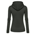 thumbnail image 3 of Women's Oversize Casual Plain Long Sleeve Pullover With Zip Autumn Winter Sweat Jacket Zip Hoodies Warm Winter Jacket Zip Sweatshirt With Hood Outdoor Sports Hoodie Dresses Jackets for Women Women, 3 of 3