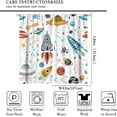 thumbnail image 2 of Kids Space Rocket Curtains, Cartoon Outer Space Rockets Planets Stars Comets Universe Adventure Print Window Treatments for Boys Bedroom Living Room 84x84in, 2 of 6