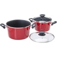 thumbnail image 2 of Bateria Cocina Magefesa Acero Vitrificado Antiadherente 7pzs Coral Rojo, 2 of 3