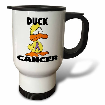 

3dRose Duck Cancer Awareness Ribbon Cause Design Travel Mug 14oz Stainless Steel