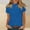 Blue, variant on Womens T Shirts Mock Neck Solid Color Slim Fit Casual Basic T Shirts Tie Dye Summer Tops