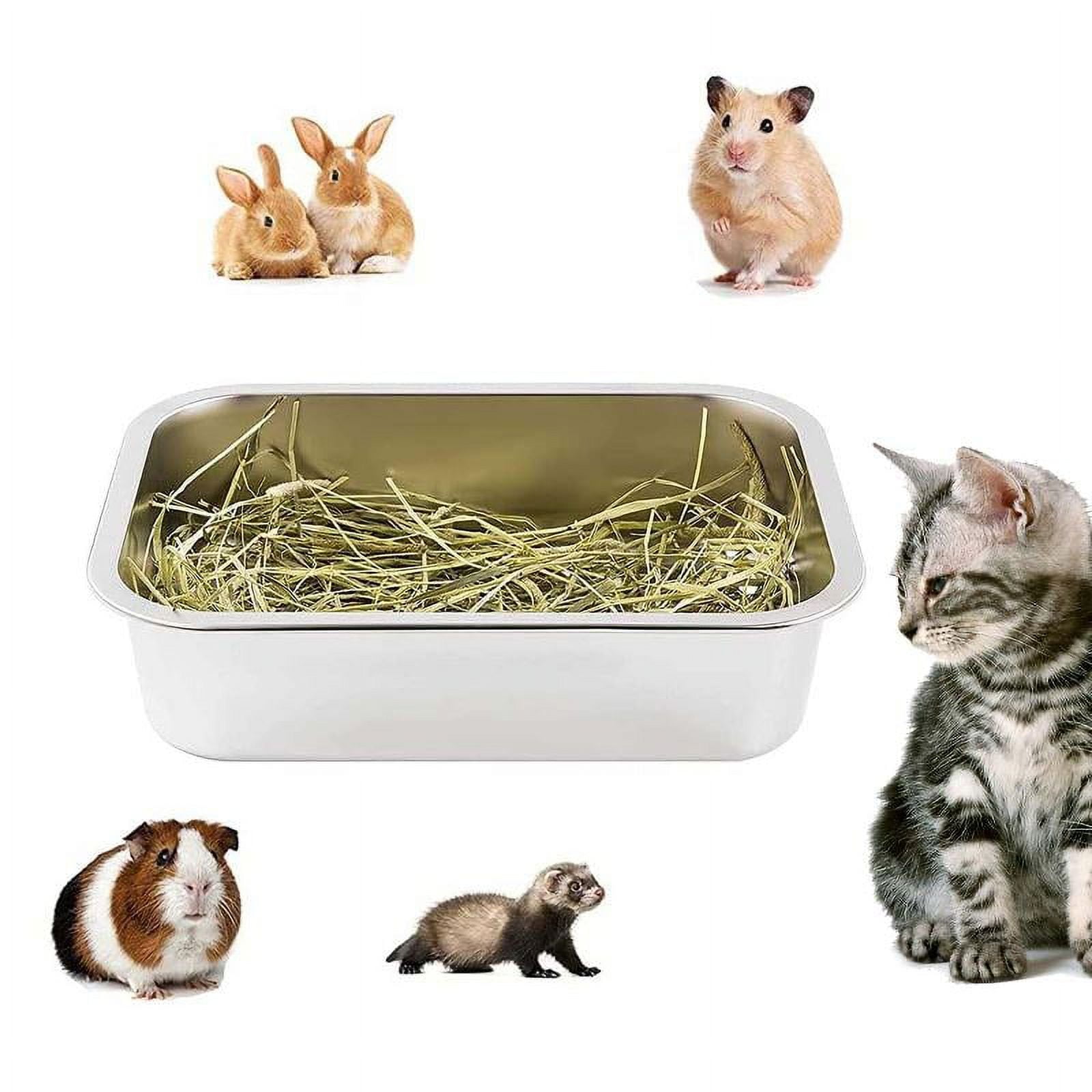 Cat Litter Box Stainless Steel 4 inch Side Height Smooth Surface Metal Pan