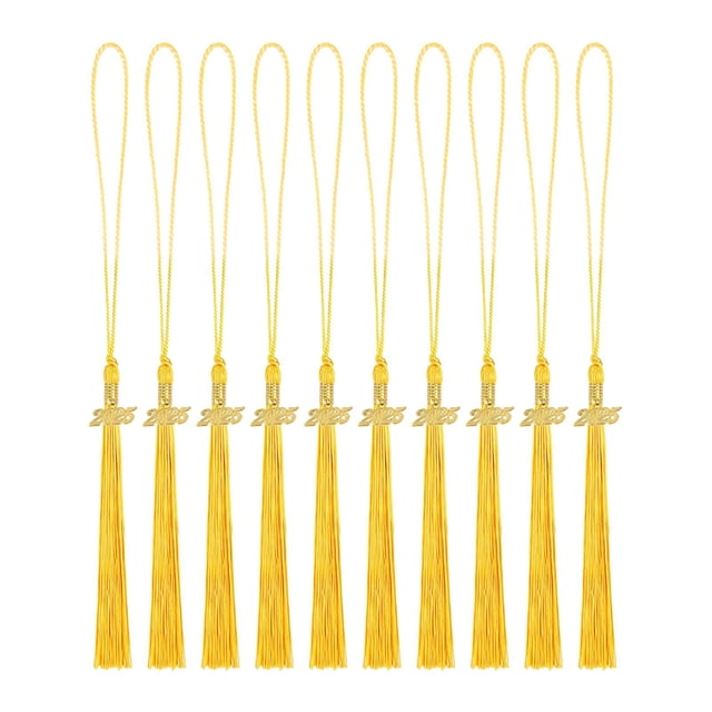 10 borlas de graduación, colgantes artesanales, decoración de recuerdo para graduados. oro