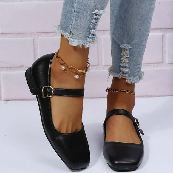 Womens Sandals Square Close Toe Dressy Summer Wide Width Shoes Fashion Low Chunky Heel Sandal