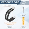thumbnail image 2 of Uxcell 10Pcs 38mm(1.5") Abrazaderas de cable de acero inoxidable 304, 2 of 7