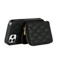 thumbnail image 5 of Allytech Crossbody Wallet Case for iPhone 11 Pro, Quilted PU Leather Zipper Handbag Purse Flip Kickstand Folio Card Slots Holder Wrist Strap Lanyard Cover for iPhone 11 Pro 5.8", Black, 5 of 6