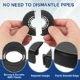 thumbnail image 3 of Wall Split Flange, 1 Pcs 70x30 mm - Cuttable ABS Round Escutcheon Plate Cover Buckle, Shower Arm Flange for 20/25/33mm(0.8/1.0/1.3 Inch) Water Pipe Faucet Decoration (Black), 3 of 7