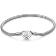 thumbnail image 6 of murtoo initial heart bracelet stainless steel snake chain letter charm jewelry 7.5 inch for women, 6 of 10