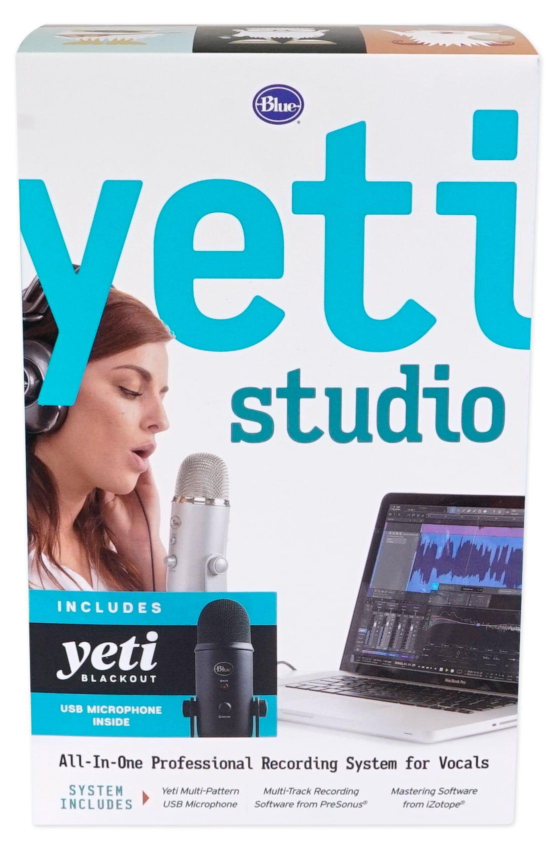 Blue Yeti Blackout Studio Usb Black Recording Microphone Mic Mackie Earbuds