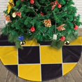 thumbnail image 3 of Falda para árbol de Navidad con diseño de tablero de ajedrez en amarillo y negro, suave y divertida, decoración navideña de granja, 48", 3 of 4