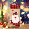 thumbnail image 3 of 4 pcs Christmas Hanging Stockings, Burlap Red Black Buffalo Plaid Christmas Stocking, Red Plaid 3D Pattern Hanging Christmas Stocking Ornament for Home Festival Decoration, 3 of 6