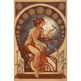 thumbnail image 2 of Art.com Woman and Bird - Art Nouveau Stretched Canvas Print Wall Art by Lantern Press, 16" x 24", 2 of 4