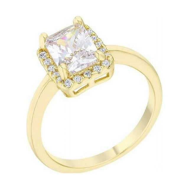 Womens Mariane 2 CT Cubic Zirconia 14K Gold Classic Ring - Size 9