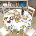 thumbnail image 5 of Lemon Tablecloth Round 60 Inch Yellow Lemonade Table Cloths Polyester Fabric Watercolor Summer Flowers Leaf Table Cover Outdoor Dining Table Cloth for Kitchen Dining Room Picnic Party Summer Outdoor, 5 of 6