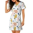 thumbnail image 2 of Sikiie Geometric Spots Print Women's Short-sleeved Nightdress, Round Neck Pullover Nightdress Pajamas Summer Home Wear, 2 of 6