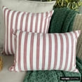 thumbnail image 4 of Holiday Striped Lumbar Pillow Cover, 12" x 26" Red Cotton Pillowcase, Farmhouse Check & Stripe Christmas Oblong Pillow Cover For Sofa Couch, Hotels, Living Room, Bed Room - Lush Lines Red, 4 of 10