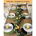 thumbnail image 4 of 13 Inch Round Placemats Set of 4, Sage Green Black Non Slip Heat Insulation PP Table Mats, Farmhouse Striped Modern Abstract Art Washable Place Mats for Kitchen Dining Party Table Decor, 4 of 7