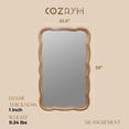 thumbnail image 3 of Open Box COZAYH Curved Wood Frame Accent Mirror, Modern Farmhouse Wall Decor, Natural, 3 of 7