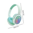 thumbnail image 3 of Gaming Headphones, Hwkond Bluetooth 5.3 Wireless Headphones Cool Light Effect HD Call Active Noise Reduction HIFI Sound Quality Long Range Bluetooth Headphones,Green, 3 of 8