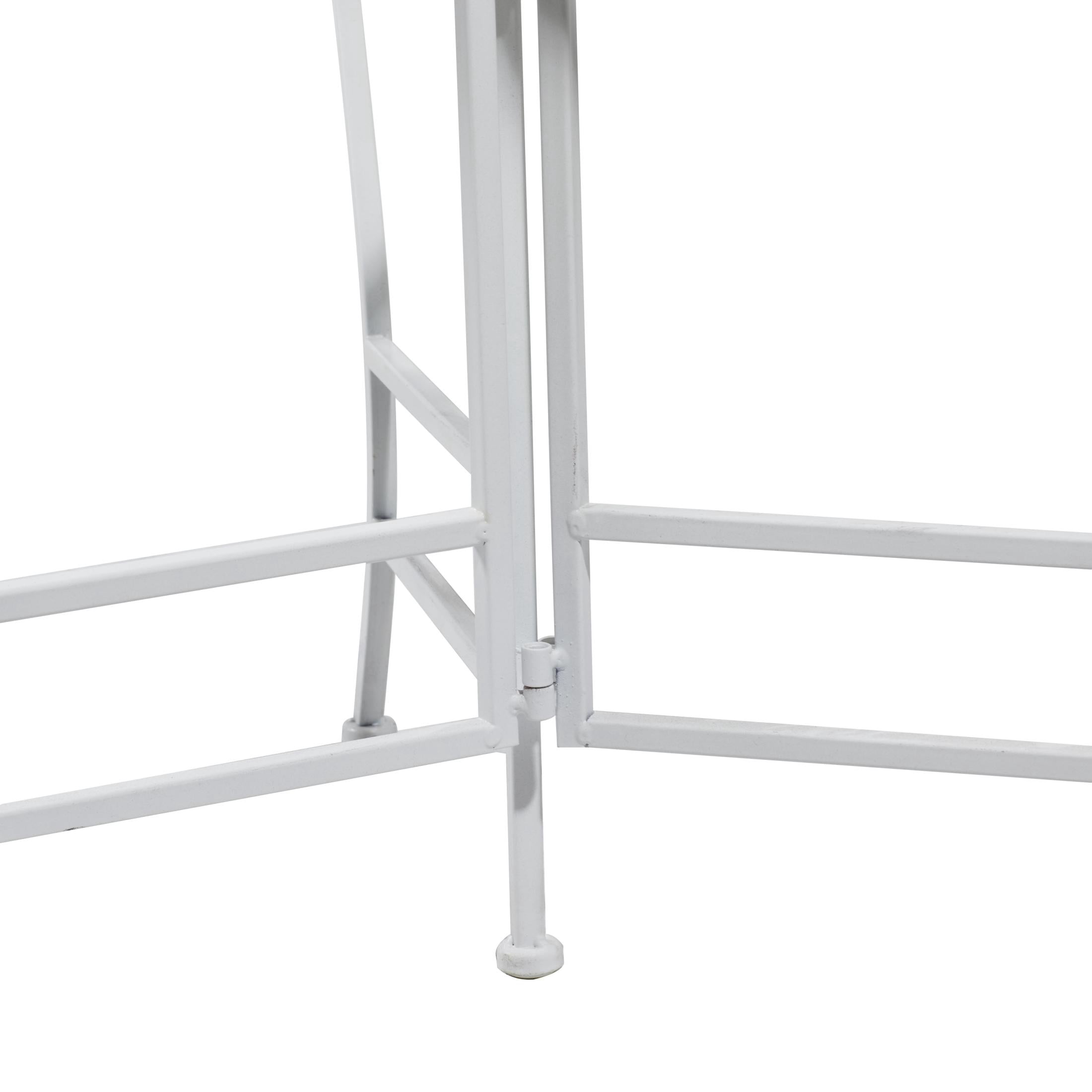 DecMode 21" x 15" x 24" 3 Tier White Metal Floral Plantstand